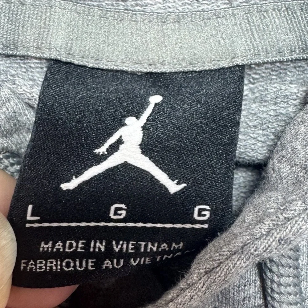 Jordan Hoodie Mens Large Gray Re2pect Short Sleeve Pullover Cotton Jumpman Nike